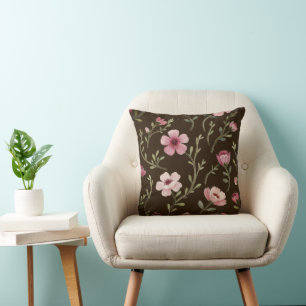 Dark Brown And Rosy Pinks Cushion