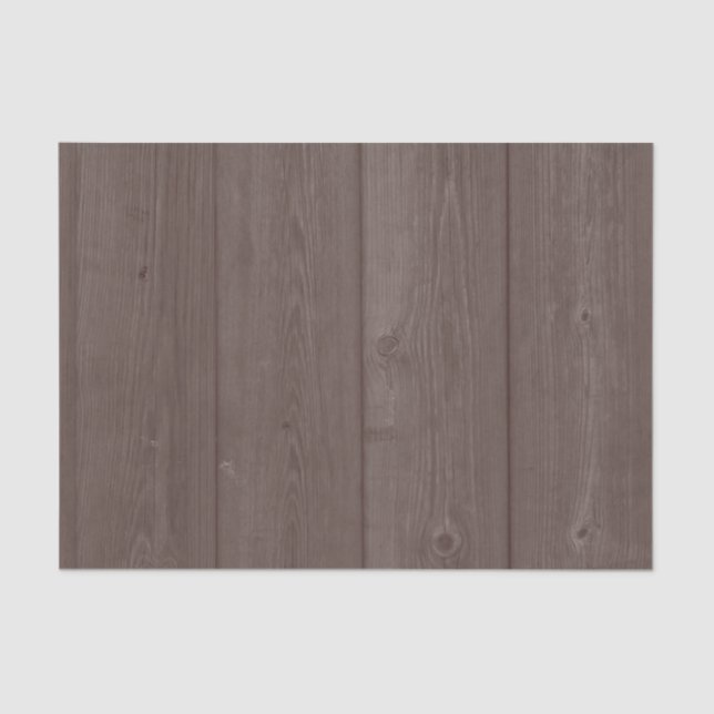 Dark brown barn wood grain gift wrap tissue paper (Front)