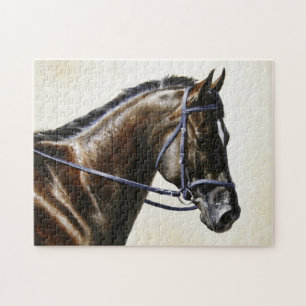 Dark Brown Bay Trakehner Dressage Horse Jigsaw Puzzle