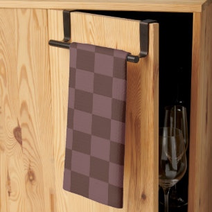 Dark Brown Checkerboard Tea Towel