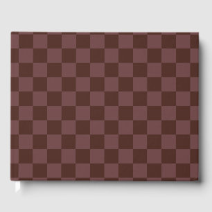 Dark Brown Chequerboard Guest Book