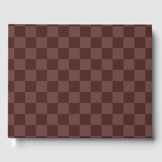 Dark Brown Chequerboard Guest Book (Front)