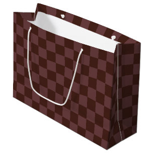 Dark Brown Chequerboard Large Gift Bag
