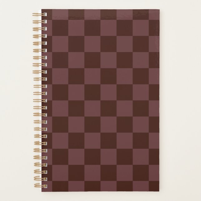 Dark Brown Chequerboard Planner (Front)