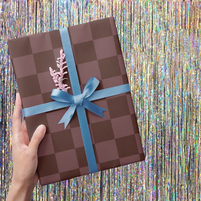 Dark Brown Chequerboard Wrapping Paper (Creator Uploaded)