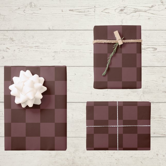 Dark Brown Chequerboard Wrapping Paper Sheet (Creator Uploaded)