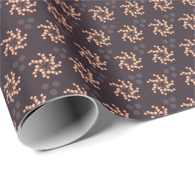 Dark brown Christmas Wrapping Paper (Roll Corner)