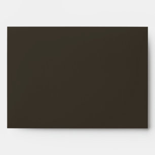 Dark Brown Cream Serif Wedding Return Address Envelope