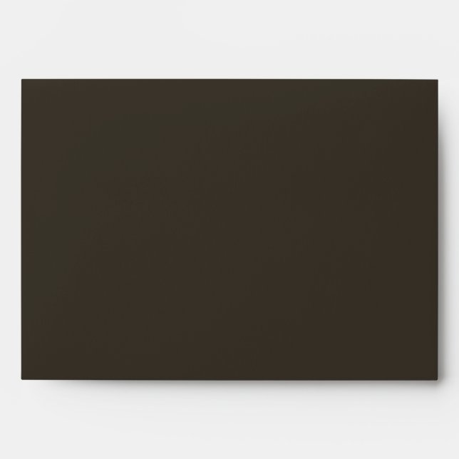 Dark Brown Cream Serif Wedding Return Address  Envelope (Front)