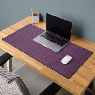 Dark Brown Crocodile Leather Texture Design Desk Mat