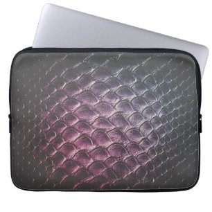  Dark Brown Crocodile Leather Texture Design Laptop Sleeve