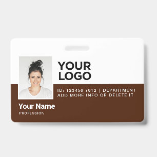 Dark Brown Employee Modern Photo ID Security Badge