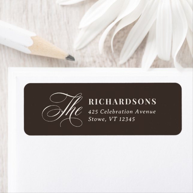 Dark Brown Espresso Calligraphy | Return Address (Insitu)