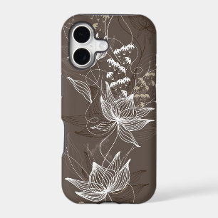 Dark Brown Floral Pattern