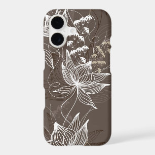 Dark Brown Floral Pattern