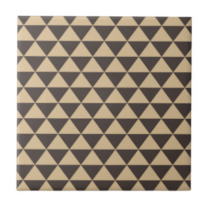 Dark Brown Geometric Triangle Pattern Tile
