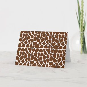 Dark Brown Giraffe Pattern Card