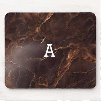 Dark Brown Glazed Marble Mouse Pad