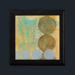 Dark Brown & Grey Circles with Numbers Numbers Gift Box<br><div class="desc">Dark brown and grey circles populate this work by Jennifer Goldberger,  set over an orange and blue background. Grey Numbers are also printed on the background. An enjoyably abstract work,  order your copy today!</div>