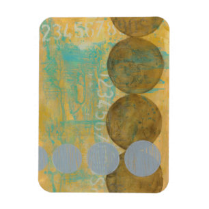 Dark Brown & Grey Circles with Numbers Numbers Magnet