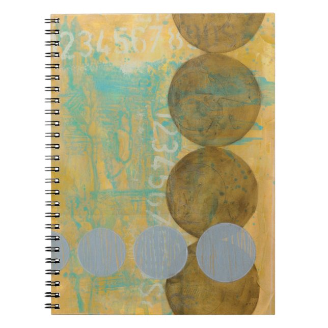 Dark Brown & Grey Circles with Numbers Numbers Notebook (Front)