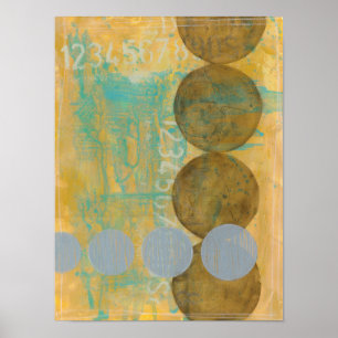 Dark Brown & Grey Circles with Numbers Numbers Poster