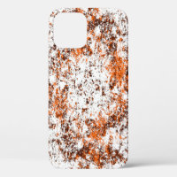 Dark brown grunge background. Black white orange o