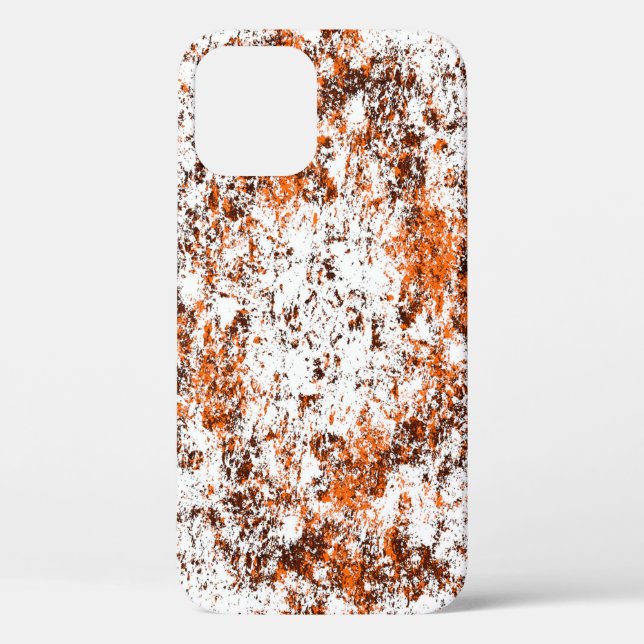 Dark brown grunge background. Black white orange o Case-Mate iPhone Case (Back)
