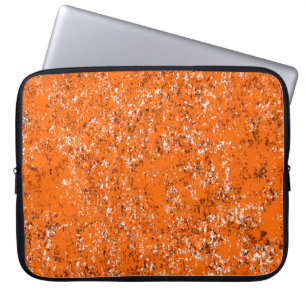 Dark brown grunge background. Black white orange o Laptop Sleeve