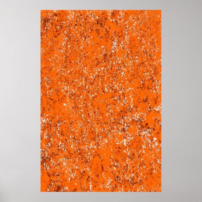 Dark brown grunge background. Black white orange o Poster (Front)