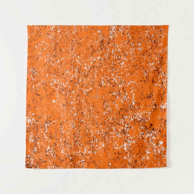 Dark brown grunge background. Black white orange o Tapestry (Front)