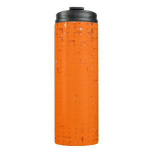 Dark brown grunge background. Black white orange o Thermal Tumbler
