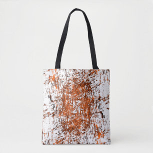 Dark brown grunge background. Black white orange o Tote Bag