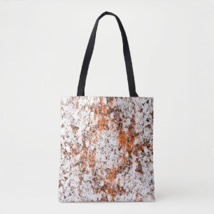 Dark brown grunge background. Black white orange o Tote Bag