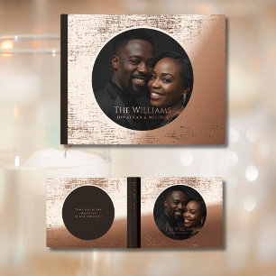 Dark Brown Guestbook Foil Elegant Fete Guest Books