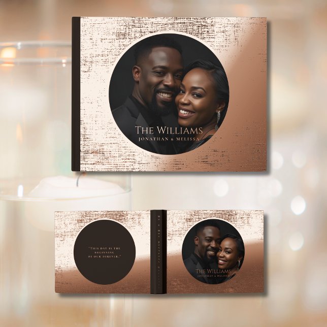 Dark Brown Guestbook Foil Elegant Fete Guest Books (Creator Uploaded)