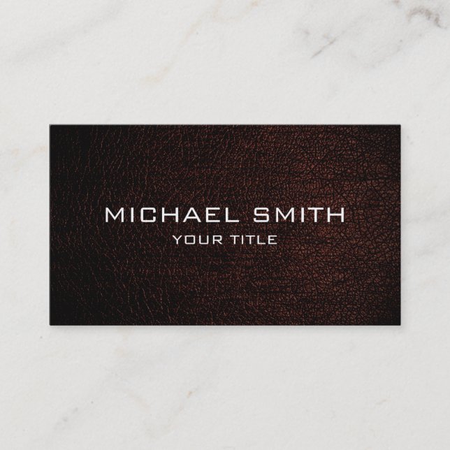 Dark brown leather business card (Front)