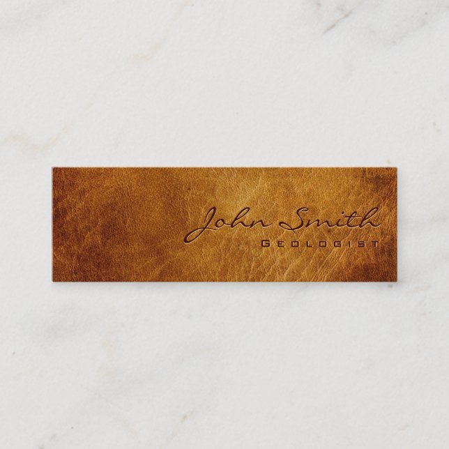 Dark Brown Leather Geologist Business Card (Front)