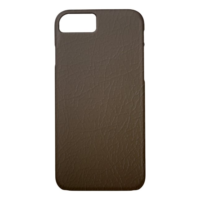 Dark Brown Leather Look iPhone 7 case (Back)