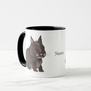 Dark brown lionhead bunny mug