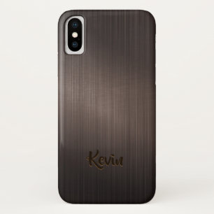 Dark Brown Metallic Background-Monogram Case-Mate iPhone Case