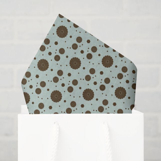 Dark Brown Micro Floral Sage green Tissue Paper (Gift Bag)