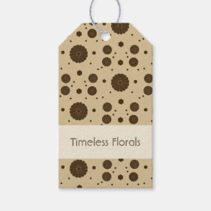 Dark Brown Micro Floral Sand Gift Tags