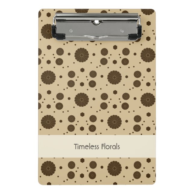 Dark Brown Micro Floral Sand Mini Clipboard (Front)