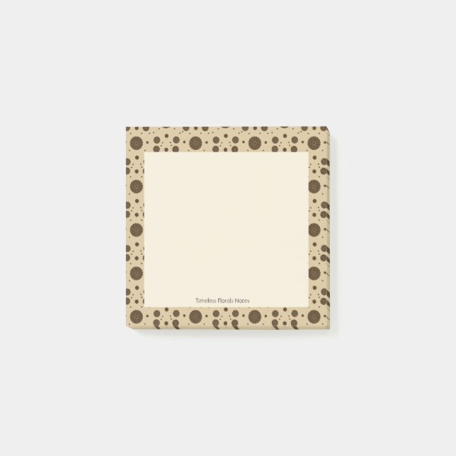 Dark Brown Micro Floral Sand  Post-it Notes (Front)