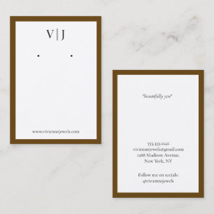 Dark Brown Monogram Jewellery Earrings Display Car Business Card