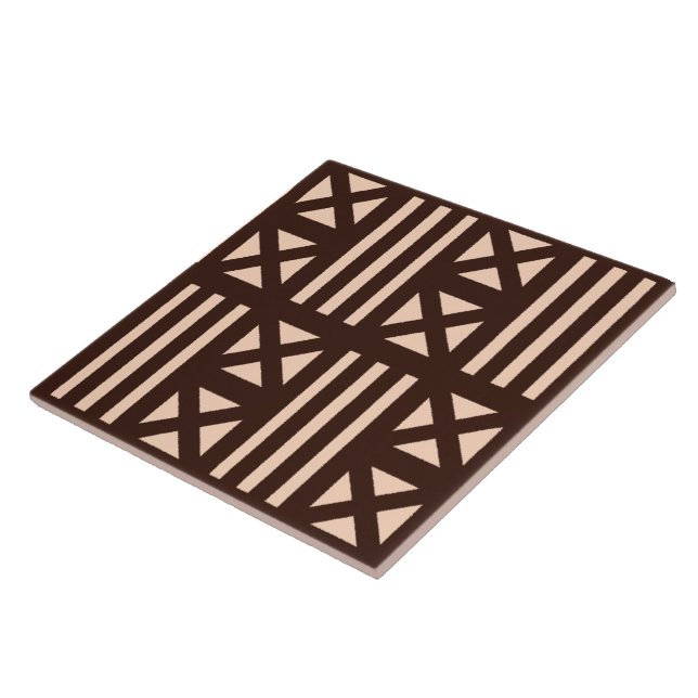 Dark Brown MudCloth Inspired Tile Tiling Cross (Side)