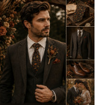 Dark Brown Oak Leaf Damask