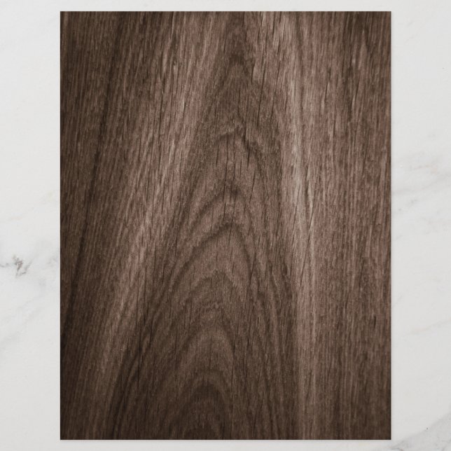 Dark brown oak wood grain scrapbook paper (Front)