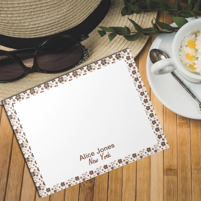 Dark brown  pattern brown natural flower   notepad (Creator Uploaded)